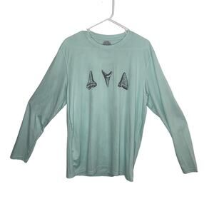 Vapor Apparel men's fishing shirt size large long sleeve light teal green light